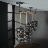 Lámpara de colgación industrial Twist Metal 7 luces