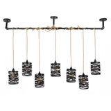 Lámpara de colgación industrial Twist Metal 7 luces