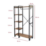 Mueble de guardarropa Perchero Rox Natural - Con estantes 