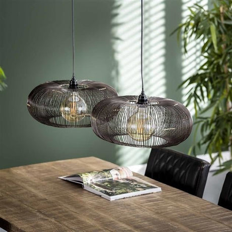 Hanglamp Jill DH Interior Zwart LxBxH 88x49x29 Nikkel Sfeerfoto schuin vooraanzicht