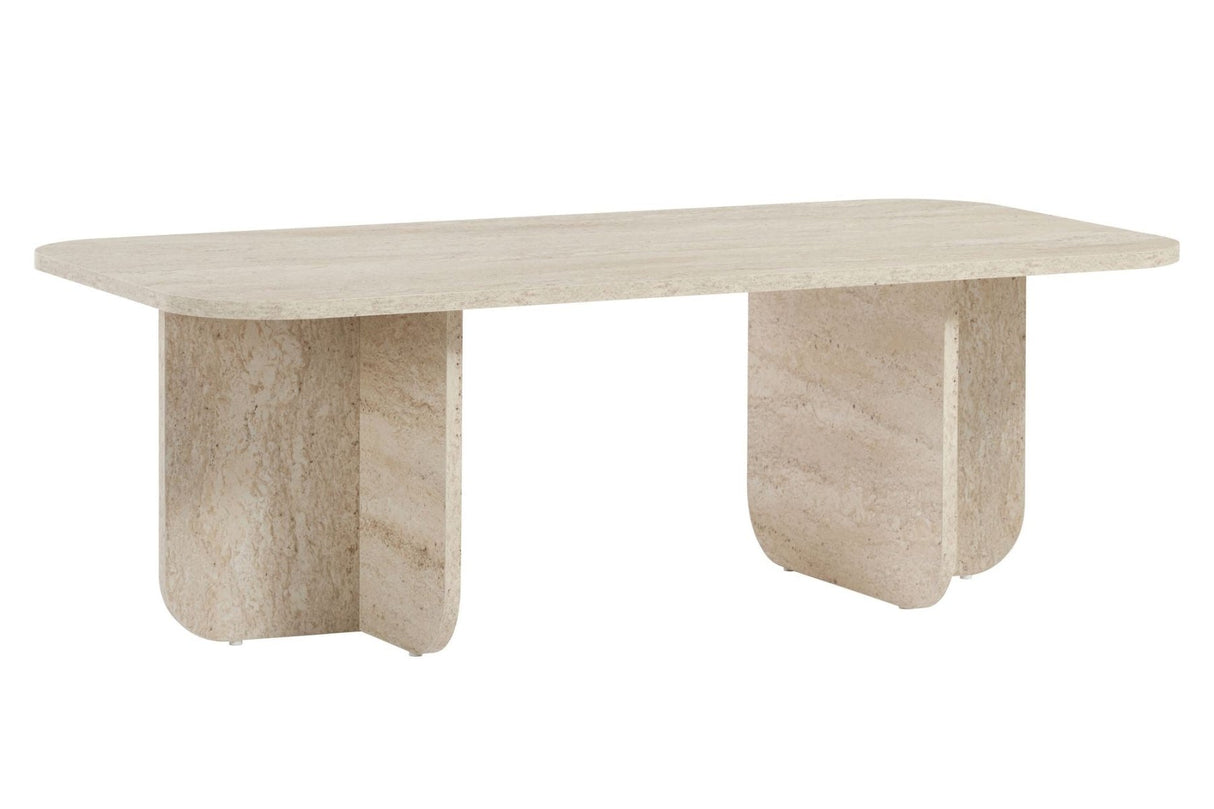 Akira salontafel travertine 120 cm Gemelamineerd houtcomposiet