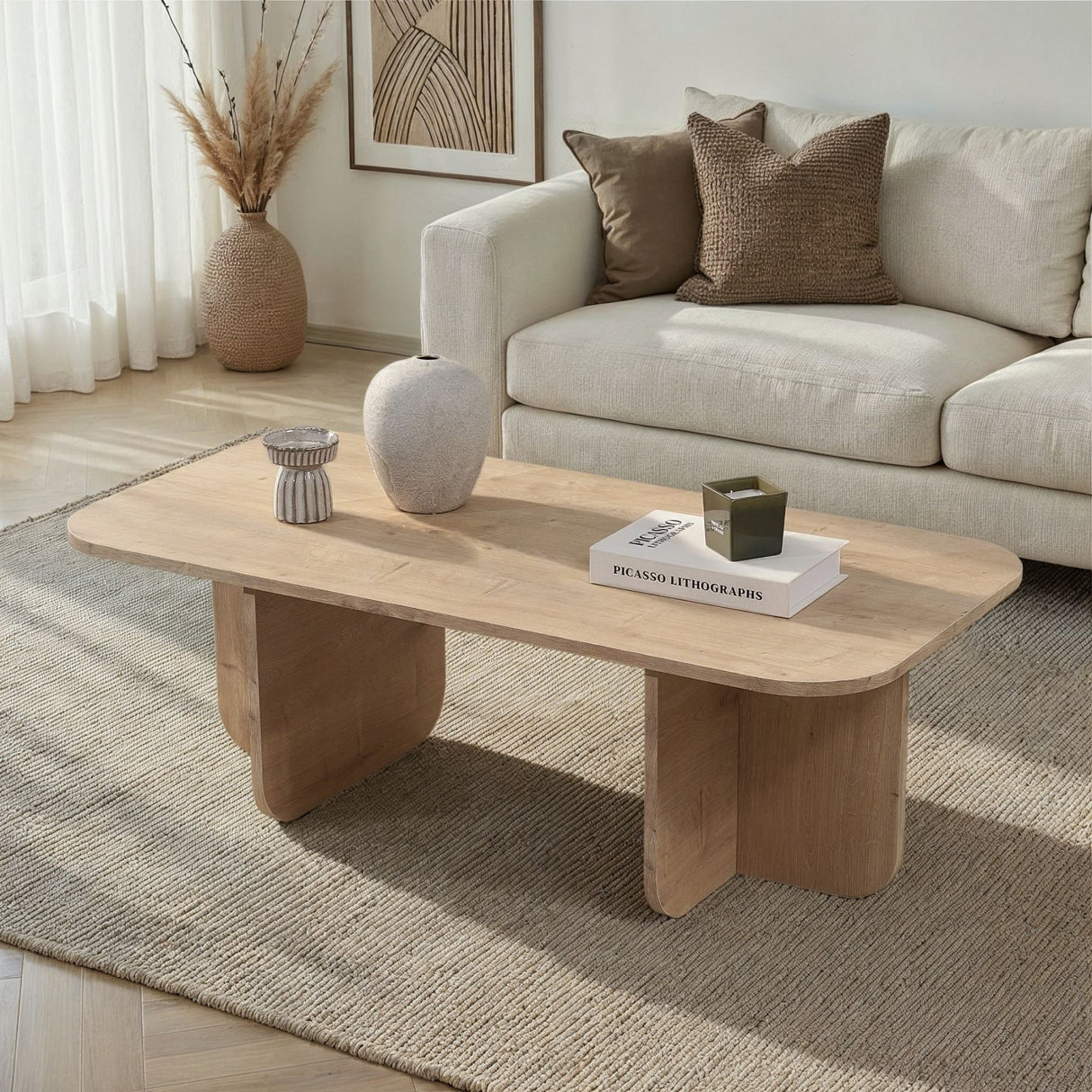 Mesa de centro Akira aspecto roble zafiro 120 cm Compuesto de madera revestido de melamina