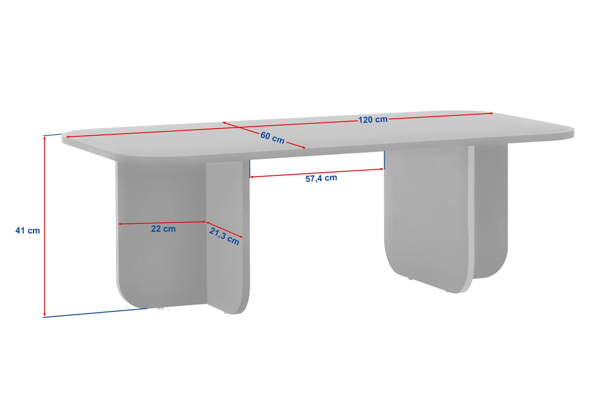 Mesa de centro Akira aspecto roble zafiro 120 cm Compuesto de madera revestido de melamina
