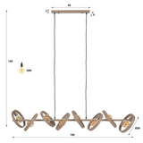 Hanglampen - Hanglamp 8 - lichts beige metaal rond Otan - Dimehouse