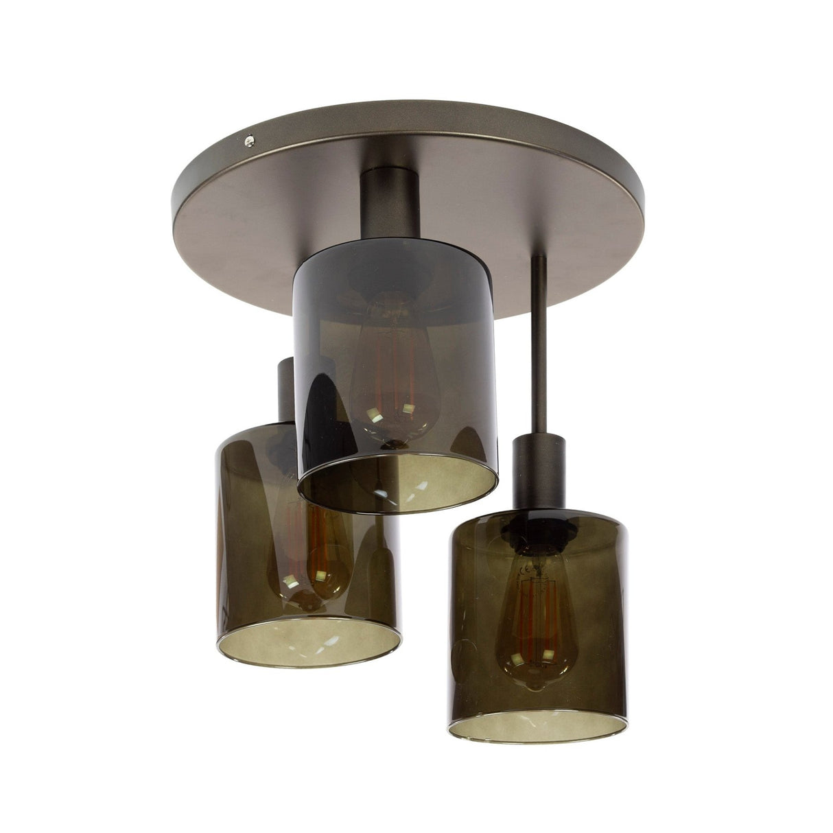 Industriële plafondlamp Mason 3-lichts - Bruin