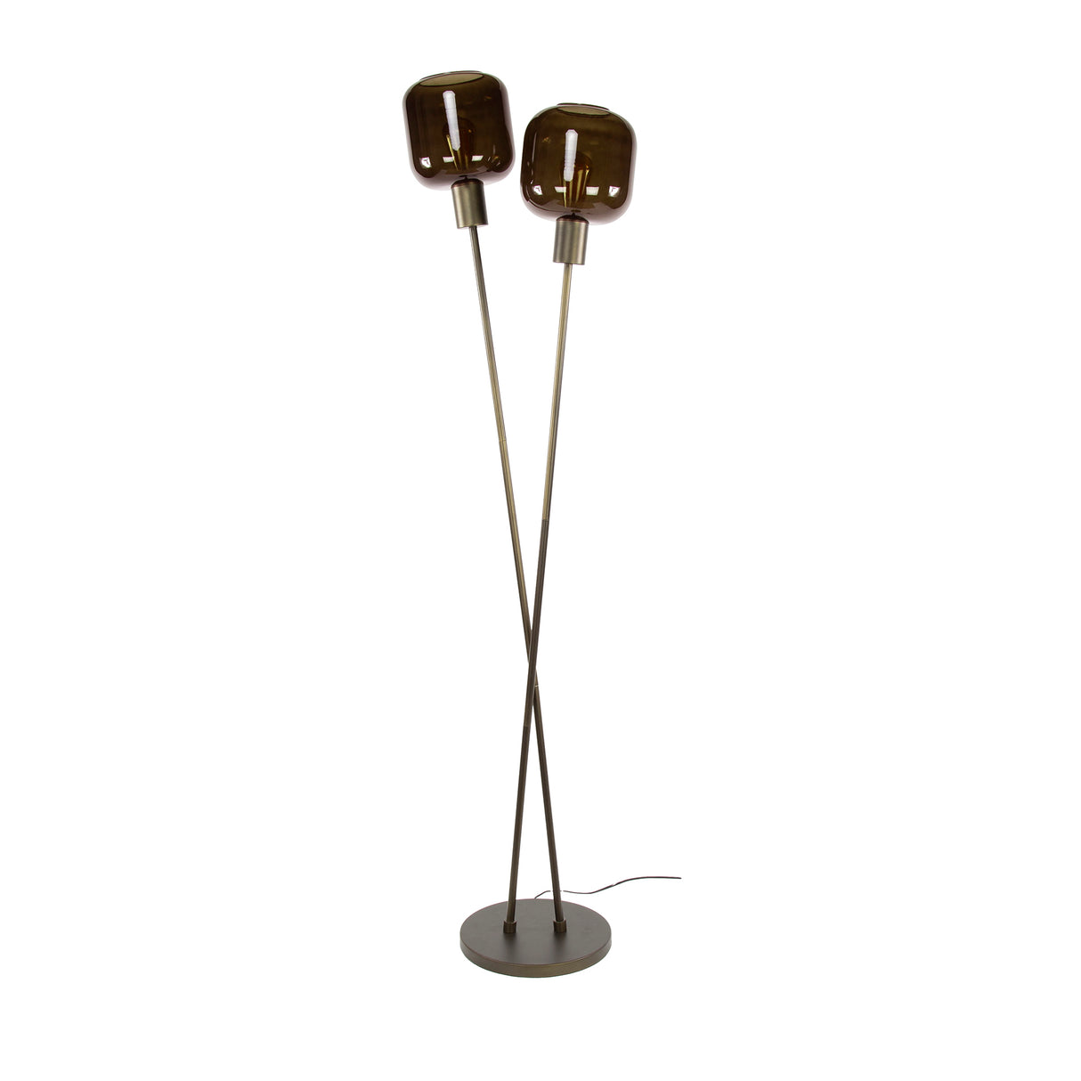Vloerlamp Terra Duo 2-lichts - Bruin