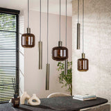 Hanglamp Dax 7-lichts bruin 105 cm