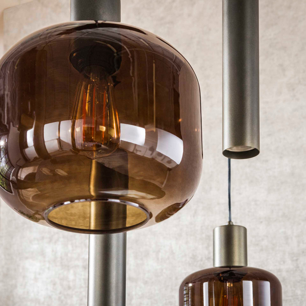 Hanglamp Dax 7-lichts bruin 105 cm