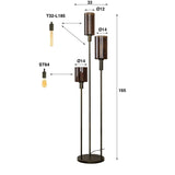 Industriële Vloerlamp 3-lichts Getrapt – Sienna Bruin