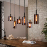 Industriële hanglamp 6-lichts Sienna bruin 118 cm