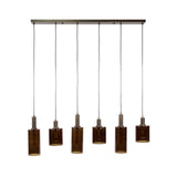 Industriële hanglamp 6-lichts Sienna bruin 118 cm