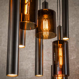 Lámpara de araña dorada con 9 luces Sienna marrón 