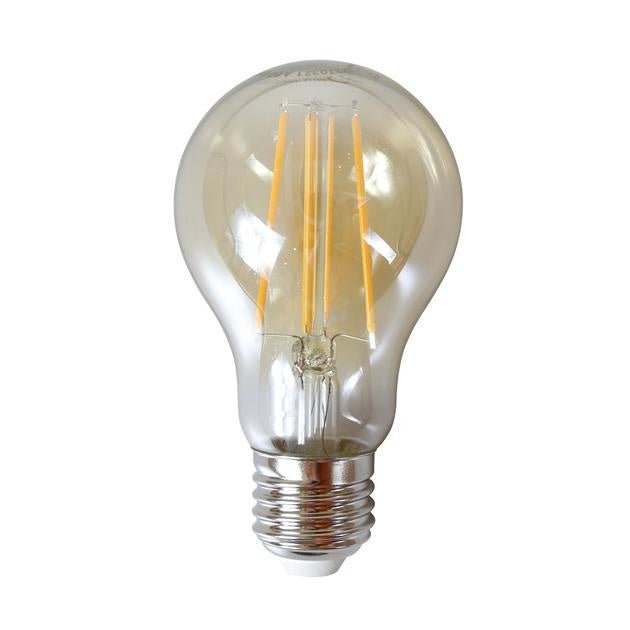 Fuente de luz LED filamento pera DH Interior Vidrio color ámbar LxAnxAl 10x7x7 Vidrio color ámbar Foto blanca vista frontal