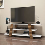 TV Meubels - TV Meubel Flower Walnoot Wit Melamine 120x42x33,6 cm - Dimehouse