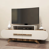 TV Meubels - TV Meubel Rose Walnoot Crème Melamine 145x49,8x36,8 cm - Dimehouse