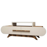 TV Meubels - TV Meubel Rose Walnoot Crème Melamine 145x49,8x36,8 cm - Dimehouse
