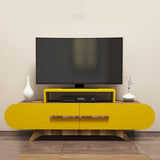 TV Meubels - TV Meubel Rose Walnoot Geel Melamine 145x49,8x36,8 cm - Dimehouse