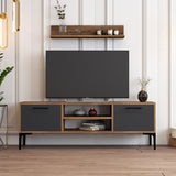 Juego de muebles de TV Riga Novia Antracita Melamina 140x48x30 cm