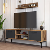 Juego de muebles de TV Riga Novia Antracita Melamina 140x48x30 cm