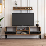 Juego de muebles de TV Riga Novia Antracita Melamina 140x48x30 cm
