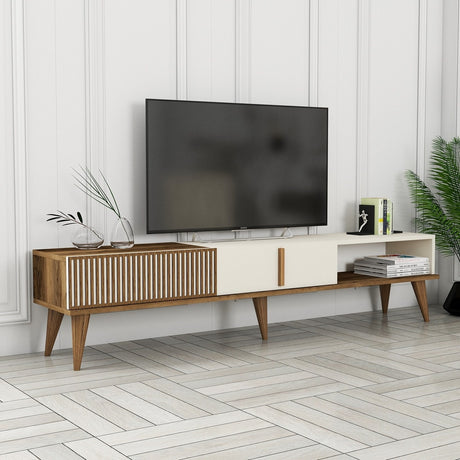 Muebles de TV Milán Alt Walnut Crème melamine 180x40x35 cm