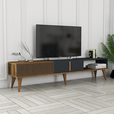 Muebles de TV Milán Alt Nogal antracita melamina 180x40x35 cm