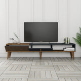 TV Meubels - TV Meubel Milan Alt Walnoot Antraciet Melamine 180x40x35 cm - Dimehouse