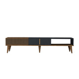 TV Meubels - TV Meubel Milan Alt Walnoot Antraciet Melamine 180x40x35 cm - Dimehouse