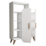 Boekenkasten - Scandinavische boekenkast wit melamine Form 90x132x32 cm - Dimehouse