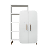 Boekenkasten - Scandinavische boekenkast wit melamine Form 90x132x32 cm - Dimehouse