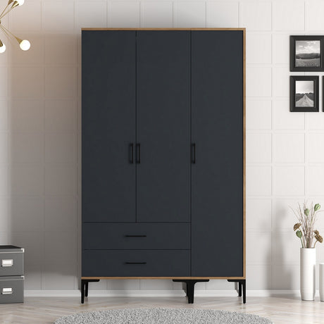 Armario kumual st nuez antracita melamina 120x47.5x201.4 cm
