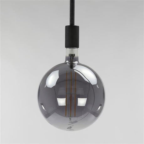Fuente de luz Filamento LED Bombilla Ø20 Humo DH Interior Gris LxAnxAl 32x23x23 Vidrio Foto atmosférica vista frontal diagonal