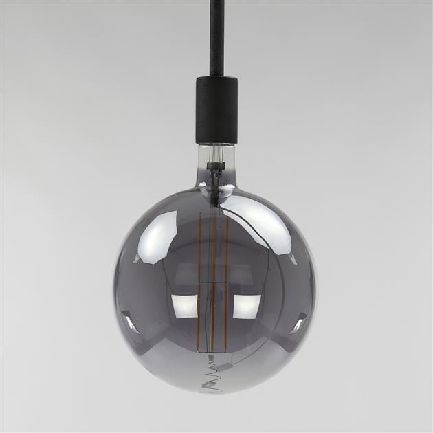 Fuente de luz Filamento LED Bombilla Ø20 Humo DH Interior Gris LxAnxAl 32x23x23 Vidrio Foto atmosférica vista frontal diagonal