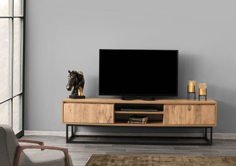 Muebles de TV Belinda Denhout Black Melamine 180x50x40 cm