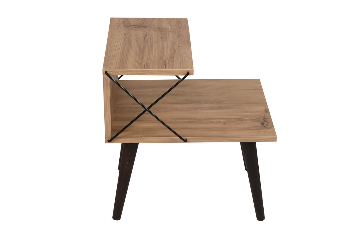 Nachtkastjes - Nachtkastje Cross Eik Melamine 50x55x40 cm - Dimehouse