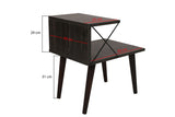 Nachtkastjes - Nachtkastje Cross Donkerbruin Melamine 50x55x40 cm - Dimehouse