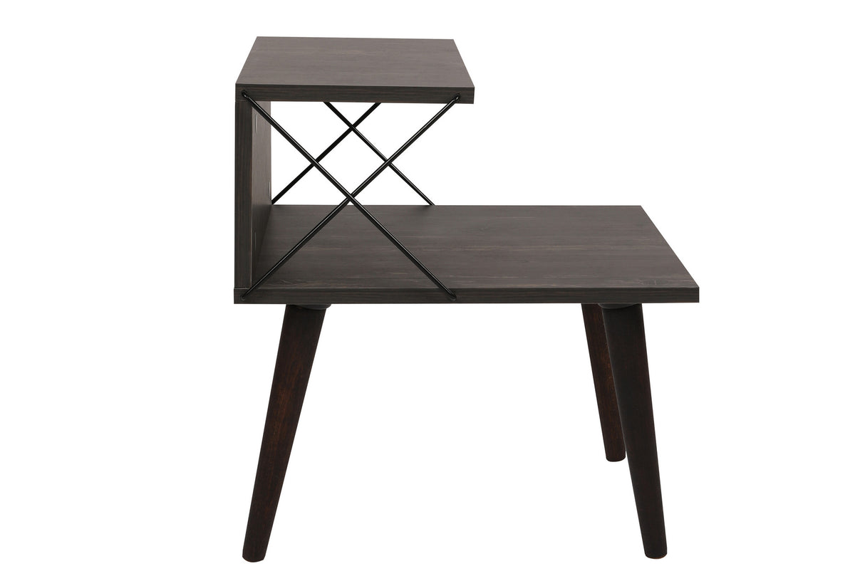 Nachtkastjes - Nachtkastje Cross Donkerbruin Melamine 50x55x40 cm - Dimehouse