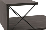 Nachtkastjes - Nachtkastje Cross Donkerbruin Melamine 50x55x40 cm - Dimehouse