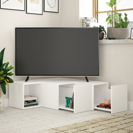 Muebles de TV Compact White Melamine 90x32x92 cm