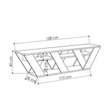 TV Meubels - TV Meubel Ralla Antraciet Melamine 158x40x30 cm - Dimehouse
