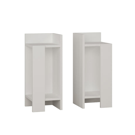 Mesa de noche Juego de 2 elos blancas melamina 25x60x27 cm