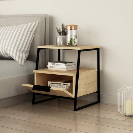Mesa de noche Pal Oak Melamine 45x50x40 cm
