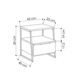 Nachtkastjes - Nachtkastje Pal Mokka Zwart Melamine 45x50x41 cm - Dimehouse