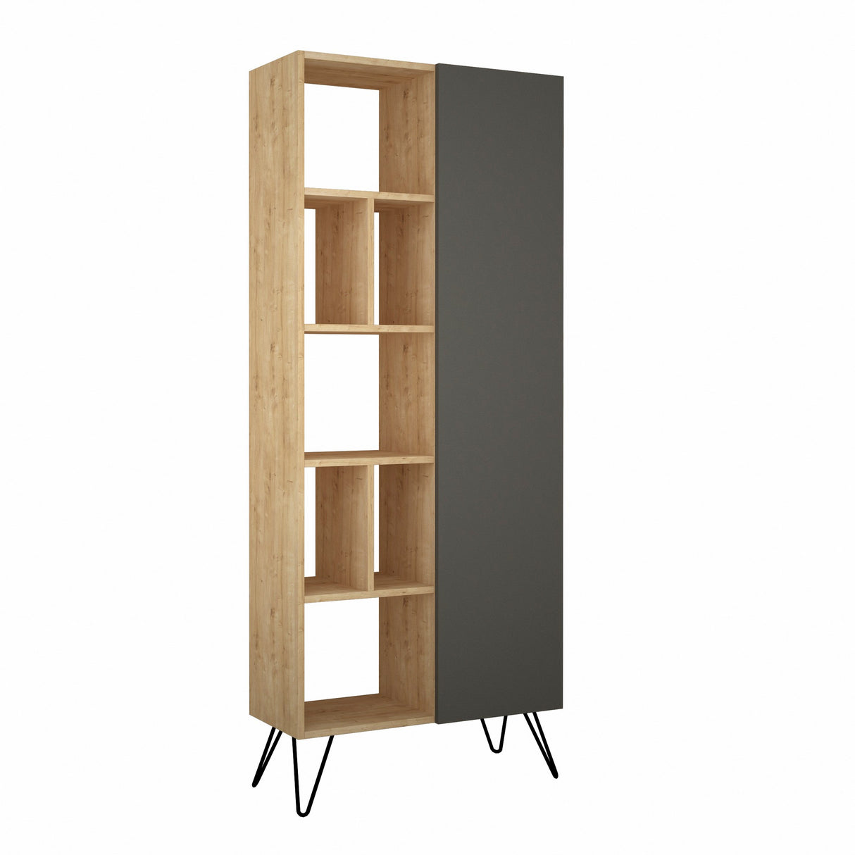 Librería Jedda Eik Anthracite Melamine 79x190x32 cm