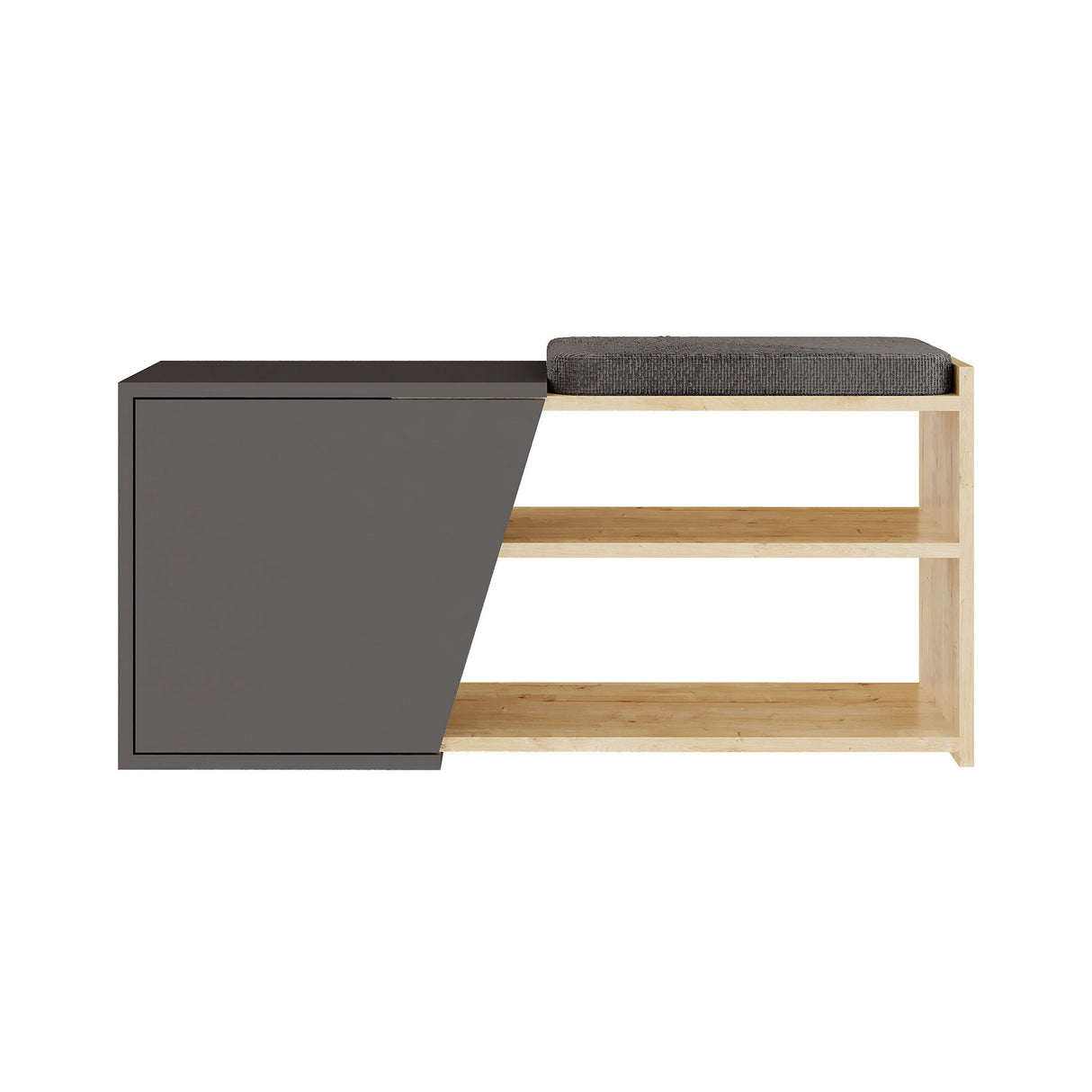 Gabinete de zapato Fiona Oak antracita melamina 104x37x47 cm