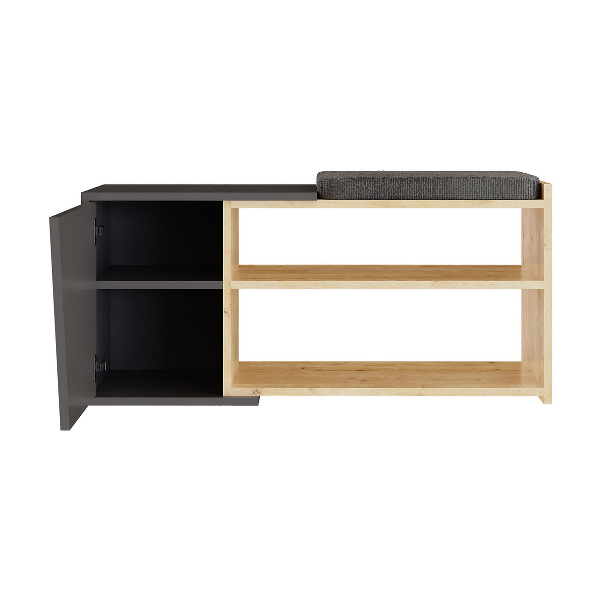 Gabinete de zapato Fiona Oak antracita melamina 104x37x47 cm