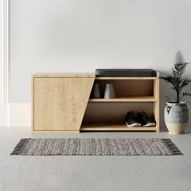 Schoenenkasten - Schoenenkast Fiona Eik Melamine 104x37x47 cm - Dimehouse