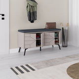 Schoenenkasten - Schoenenkast Dune Bench Mokka Melamine 107x55x35 cm - Dimehouse