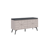 Schoenenkasten - Schoenenkast Dune Bench Mokka Melamine 107x55x35 cm - Dimehouse
