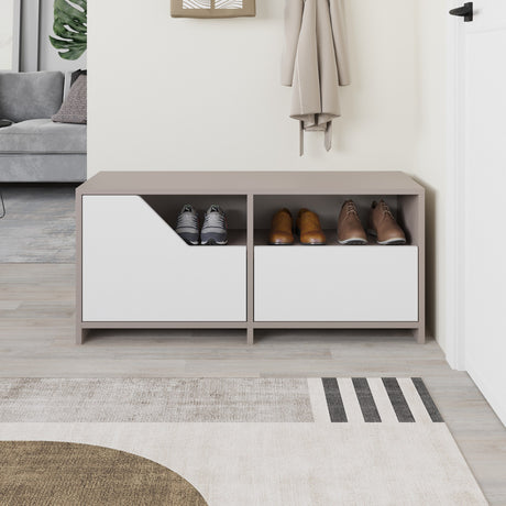 Gabinete de zapato nexus mokka blanca melamina 105x47x37 cm